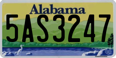 AL license plate 5AS3247