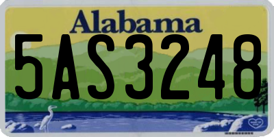 AL license plate 5AS3248