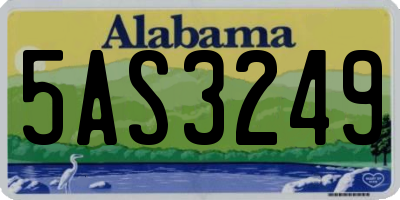 AL license plate 5AS3249