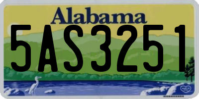 AL license plate 5AS3251