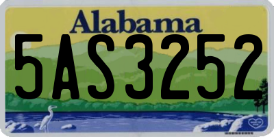AL license plate 5AS3252