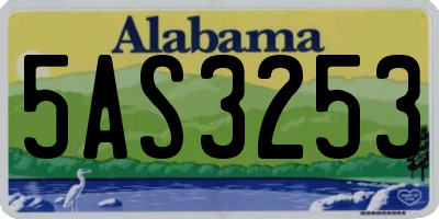 AL license plate 5AS3253