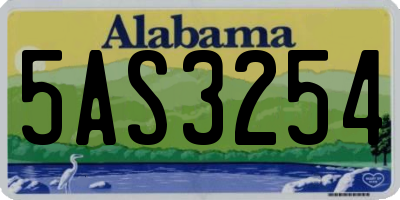 AL license plate 5AS3254