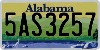 AL license plate 5AS3257