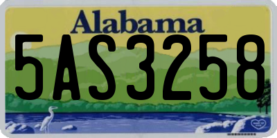AL license plate 5AS3258