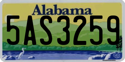 AL license plate 5AS3259