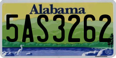 AL license plate 5AS3262
