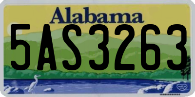 AL license plate 5AS3263