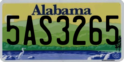 AL license plate 5AS3265