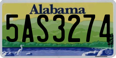 AL license plate 5AS3274
