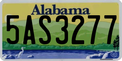 AL license plate 5AS3277