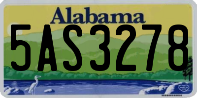 AL license plate 5AS3278