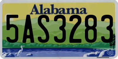 AL license plate 5AS3283