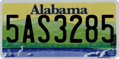 AL license plate 5AS3285