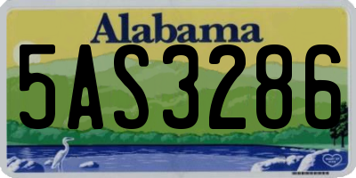 AL license plate 5AS3286