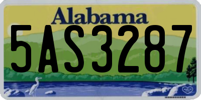AL license plate 5AS3287