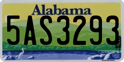 AL license plate 5AS3293
