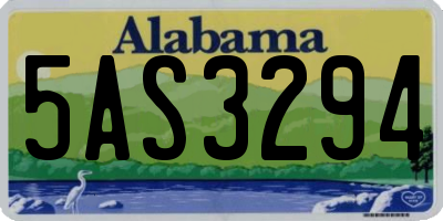 AL license plate 5AS3294