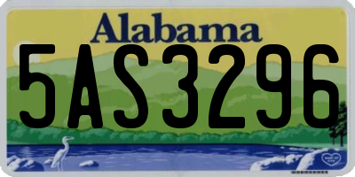 AL license plate 5AS3296