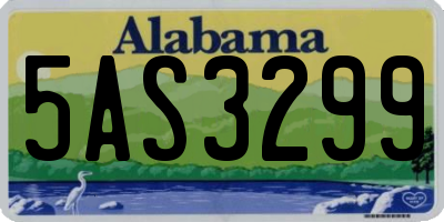 AL license plate 5AS3299