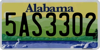 AL license plate 5AS3302
