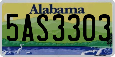 AL license plate 5AS3303