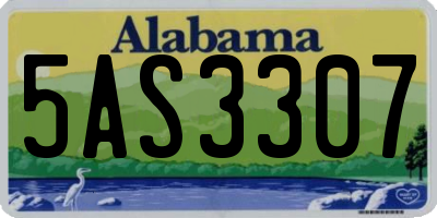 AL license plate 5AS3307