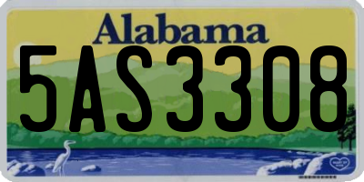 AL license plate 5AS3308