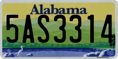 AL license plate 5AS3314