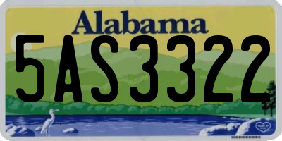 AL license plate 5AS3322