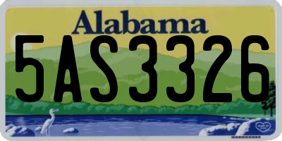 AL license plate 5AS3326
