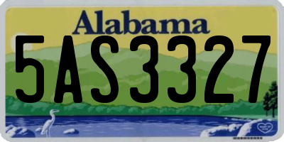 AL license plate 5AS3327