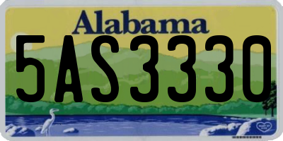 AL license plate 5AS3330