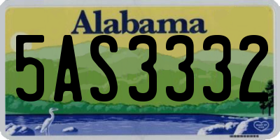 AL license plate 5AS3332