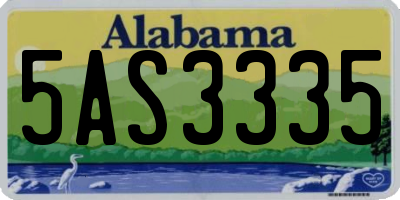 AL license plate 5AS3335