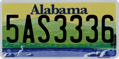 AL license plate 5AS3336