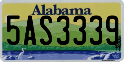 AL license plate 5AS3339