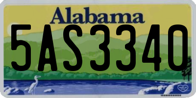 AL license plate 5AS3340