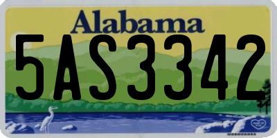 AL license plate 5AS3342