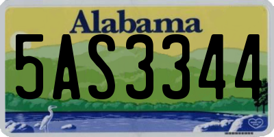 AL license plate 5AS3344