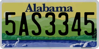 AL license plate 5AS3345