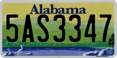 AL license plate 5AS3347