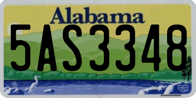 AL license plate 5AS3348