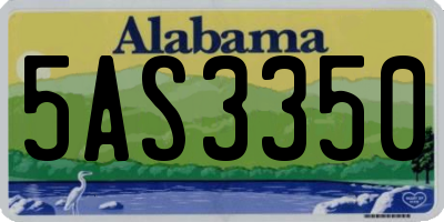 AL license plate 5AS3350