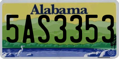 AL license plate 5AS3353