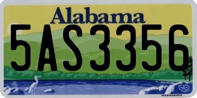 AL license plate 5AS3356