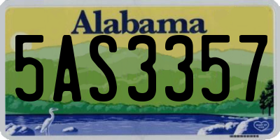 AL license plate 5AS3357