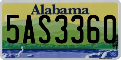 AL license plate 5AS3360