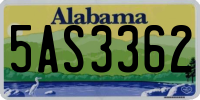 AL license plate 5AS3362