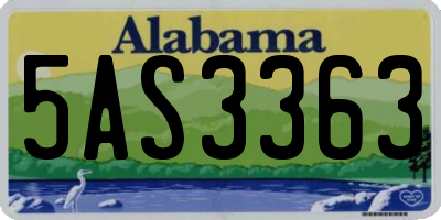 AL license plate 5AS3363